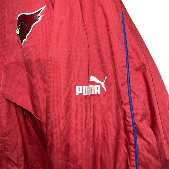 VINTAGE Y2K Puma Arizona Cardinals Zip Up Windbreaker Jacket Size‎ 3XL NFL Red - Picture 3 of 16